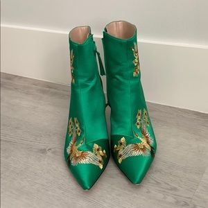 Zara silk print booties